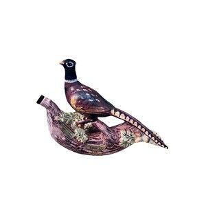 Garnier 1968 Ring-Necked Pheasant Serving Carafe Liqueur Decanter Empty French